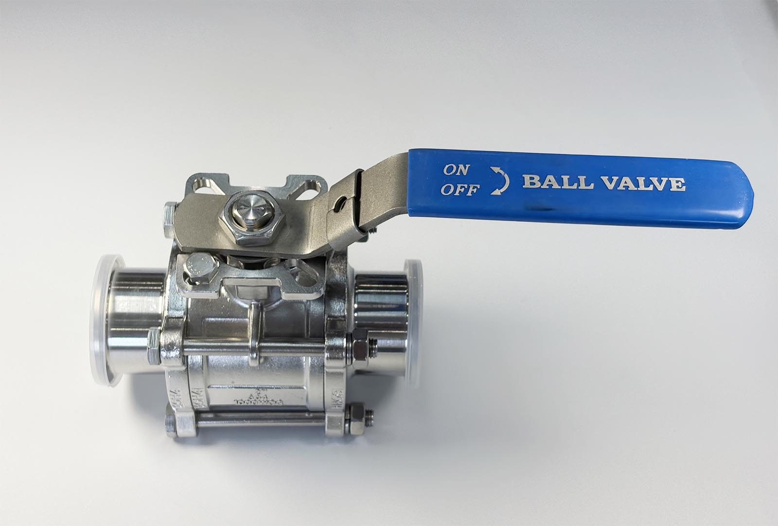 Sanitary Stainless Steel 3-Piece Ball Valve with Tri-Clamp Ends