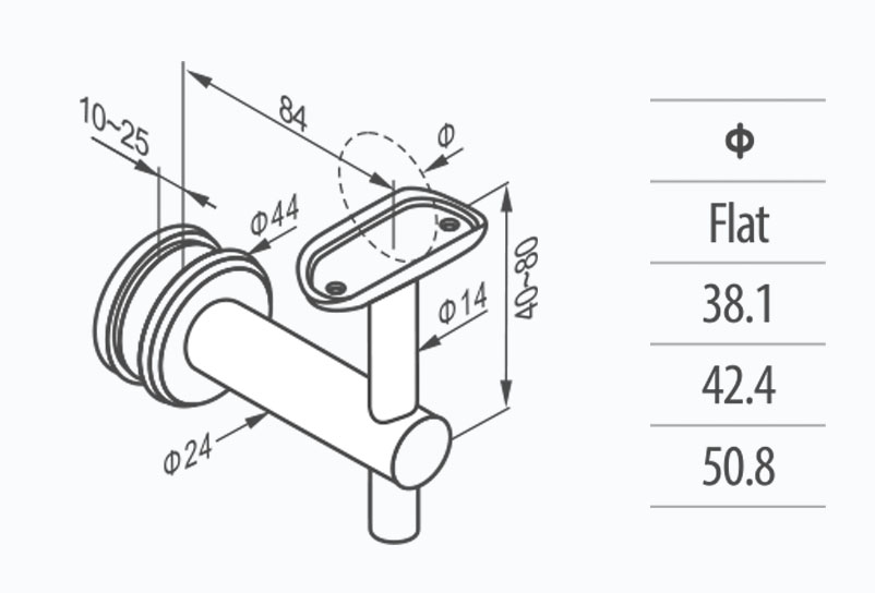 stainless steel wall handrail bracket