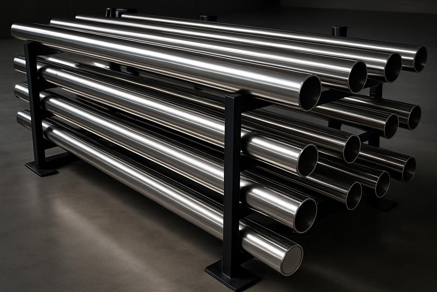 elevated clean pipe storage